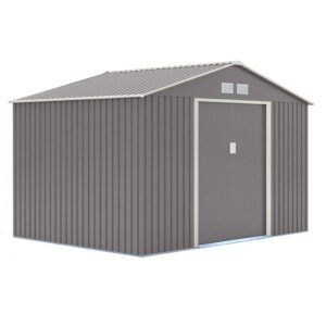 Trentvale 10x8 Metal Apex Shed Light Grey