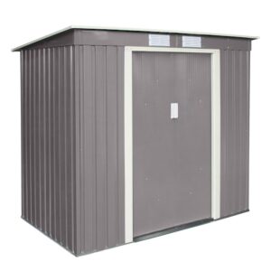 Trentvale 6x4 Metal Pent Shed Light Grey