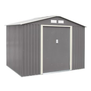 Trentvale 8x6 Metal Apex Shed Light Grey
