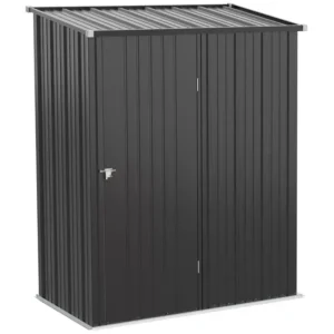 Outsunny 5'x3' Metal Storage Shed - Charcoal Grey