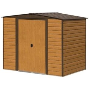 Woodvale 8x6 Metal Apex Shed - Wood Effect