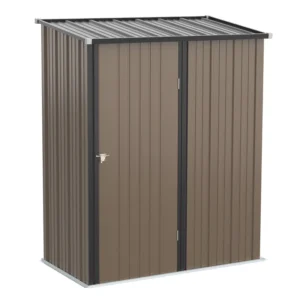 Outsunny 5ft x 3ft Metal Garden Storage Shed - Brown.