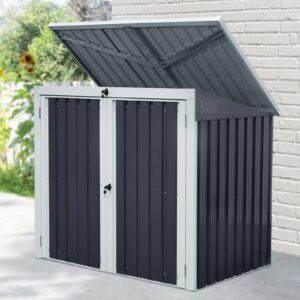 OutSunny 5x3 Double Metal Bin Store - Black