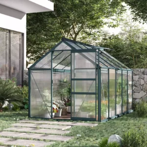 Outsunny 6'x10'  Clear Polycarbonate Greenhouse - Green