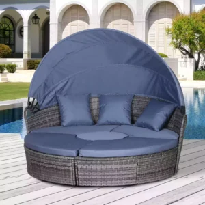 Outsunny 6-Seater Rattan Garden Furniture Set - Grey