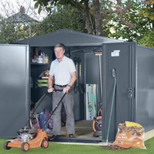 Asgard 7'x14' Gladiator Heavy Duty Metal Shed - with 5 Point Locking System