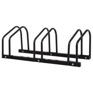 HOMCOM Small Metal Bicycle Parking Rack - Black