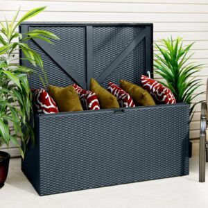 Rowlinson Metal Deck Box Garden Storage