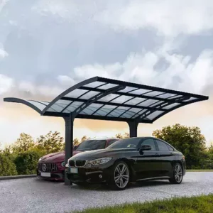 Palram - Canopia 16' x 19' Aluminium Curved Carport Arizona Double Breeze Wings Grey