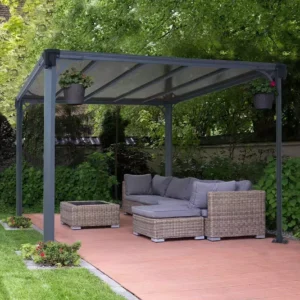 Palram -Canopia 10' x 10' Milano 3000 Metal Gazebo - Grey