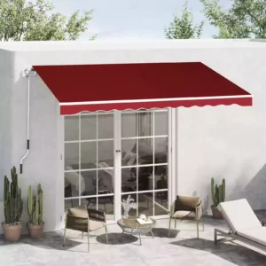 Outsunny 8'x6.5' Manual Window Awning - Red