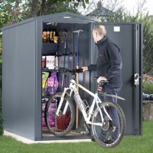 Asgard  3'x7' Sentry Heavy Duty Metal Bicycle Shed - with 3 Point Locking System & Bike Rack