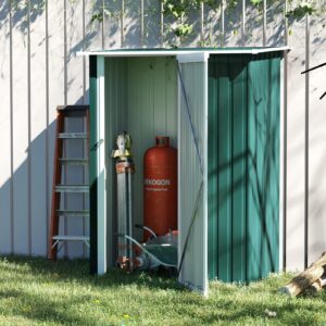 Outsunny 4.5ft x 2.5ft Metal Garden Storage Shed - Green