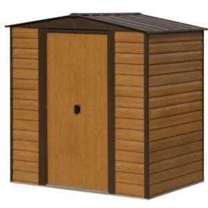 Woodvale 6x5 Metal Apex Shed - Wood Effect