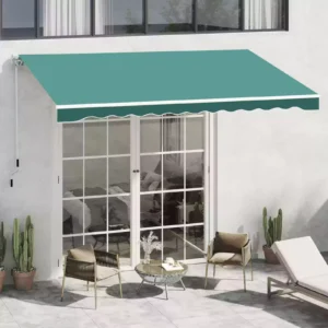 Outsunny 11'x8' Manual Window Awning - Green