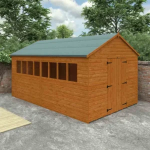 Pro-Tect Timber 16'x10' XL Shiplap Workshop Shed with Standard Framing (Window or Windowless)