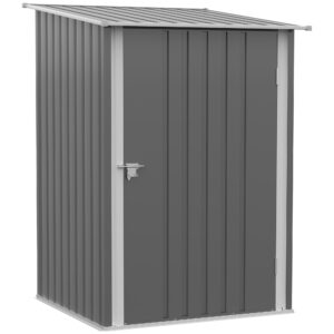 Outsunny 3' x 3' Metal Pent Shed - Grey