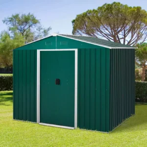 Outsunny 8ft x 6ft Metal Garden Shed - Green.