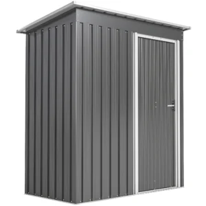 Outsunny 5'x3' Metal Storage Shed - Light Grey