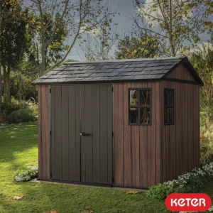 Keter 9'x7.5' Rosewood Side Entry Plastic Shed