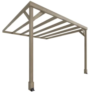 OutSunny 10' x10'  Timber Lean -To Pergola Kit -   Light Brown