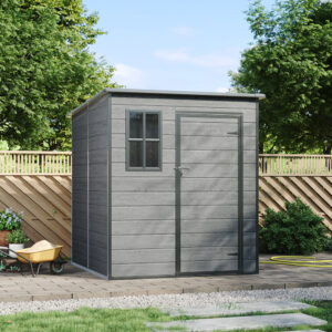 Living and Home 6x6 Woodfield Plastic Pent Storage Shed - Grey