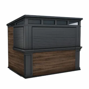 Keter  9' x 6.5' Rosewood  Heavy Duty Plastic Garden Bar Shed