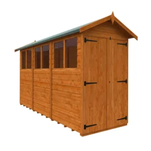 Pro-Tect Timber 12'x4' Flex Double Door Apex Shed - Express Delivery