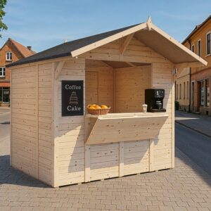 Rowlinson 8' x 6' Timber Bertilo Tongue & Groove Market Stall Kiosk (Coming Soon)