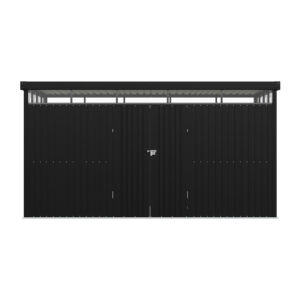 Living and Home 12.5' x 10' Flat Roof Tool Shed - Charcoal Black