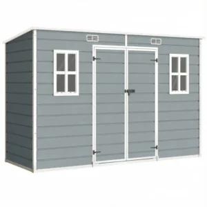 Outsunny 10'x4' Plastic Pent Garden Storage Shed with Floor