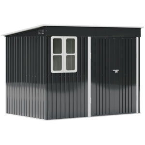 Living and Home 8.5x6 Pent Metal Shed with Window - Anthracite