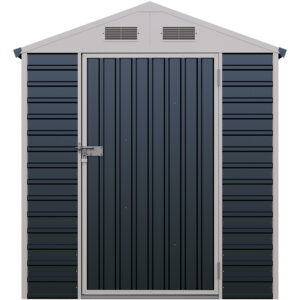 Living and Home 5.5'x4' Metal Apex Roof Garden Tool Storage Shed - Anthracite and White (Expected Arrival Spring 2027)