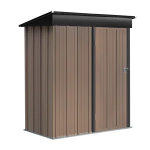 Living and Home 5x3 Metal Storage Tool Pent Shed - New Dark Brown