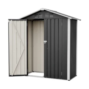 Pro-Tect 5'x2.5' Metal Apex Double Hinged Shed with Foundation Grid - Anthracite Grey