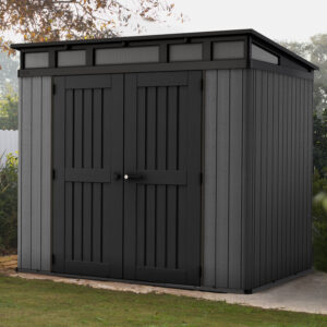 Keter 8'x6' Stronghold Heavy Duty Plastic Pent Shed - Grey
