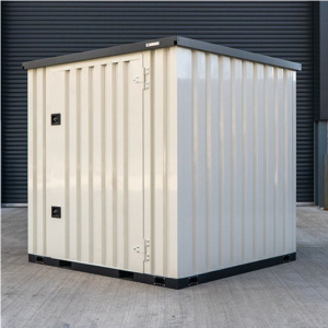 SafeTrade 6.5'x6' KDC+ Heavy Duty Metal Storage Container - Grey and Black