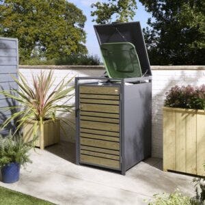 Rowlinson Chelsea Premium Metal Single Bin Store - Oak