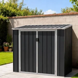 Living and Home 5x3 Double Metal Bin Store Unit - Anthracite