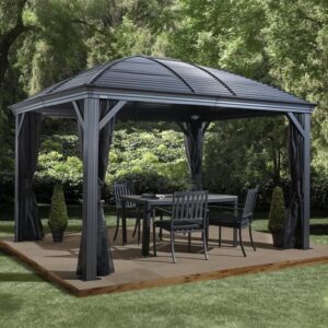 Sojag Moreno  10'x14' (3m x 4.3m) Curved Roof Hardtop Metal Gazebo