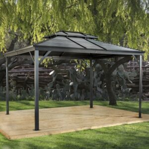 Sojag Ventura II  10'x12' (3m x 3.7m) Double Roof Hardtop Metal Gazebo