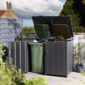 Rowlinson Wimbledon Premium Metal Double Bin Store - Anthracite