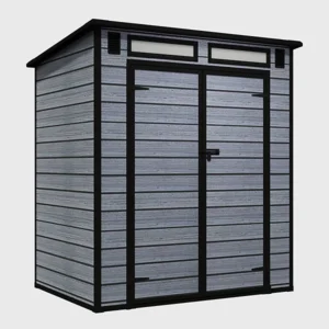 Pro-Tect 6'x4' Plastic Pent Shed with Integral Floor - Wood Grain