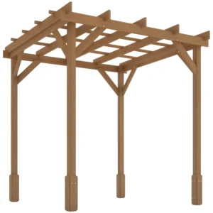 OutSunny 6.5' x 6.5' Timber Pergola Kit - Brown