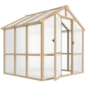 Outsunny 6'x6.5' Timber Polycarbonate Greenhouse