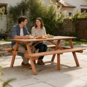 Pro-Tect Timber Picnic Garden Table - 4 Seater