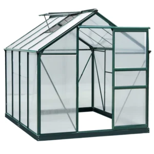 Outsunny 6'x8'  Clear Polycarbonate Greenhouse - Green