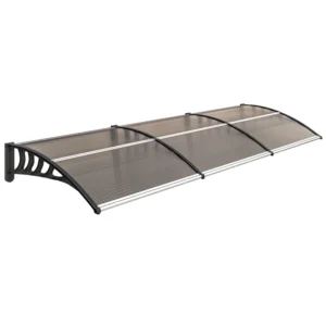 Outsunny 10' x 3' Front Door Canopy Outdoor Awning - Brown