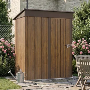 Living and Home 5x3 Metal Pent Shed - Wood Grain Brown (Coming Soon)