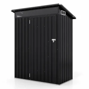 Pro-Tect 4.5'x3' Metal Pent Shed with Front Skylight Panel - Dark Grey